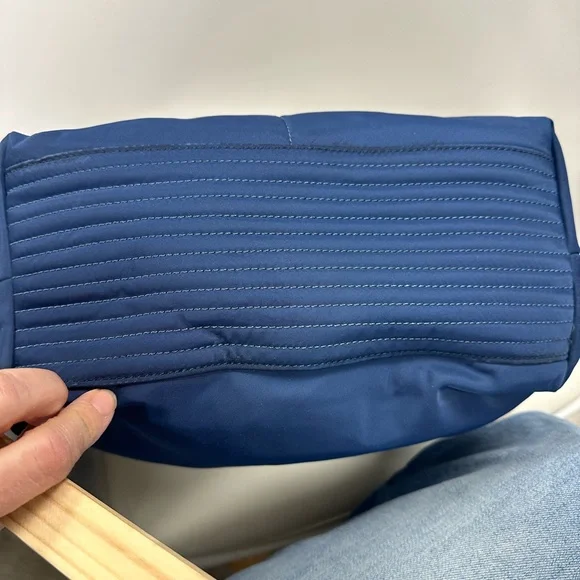 Dooney & Bourke Navy Nylon Shoulder Bag with Brown Leather Trim - Picture 6 of 9